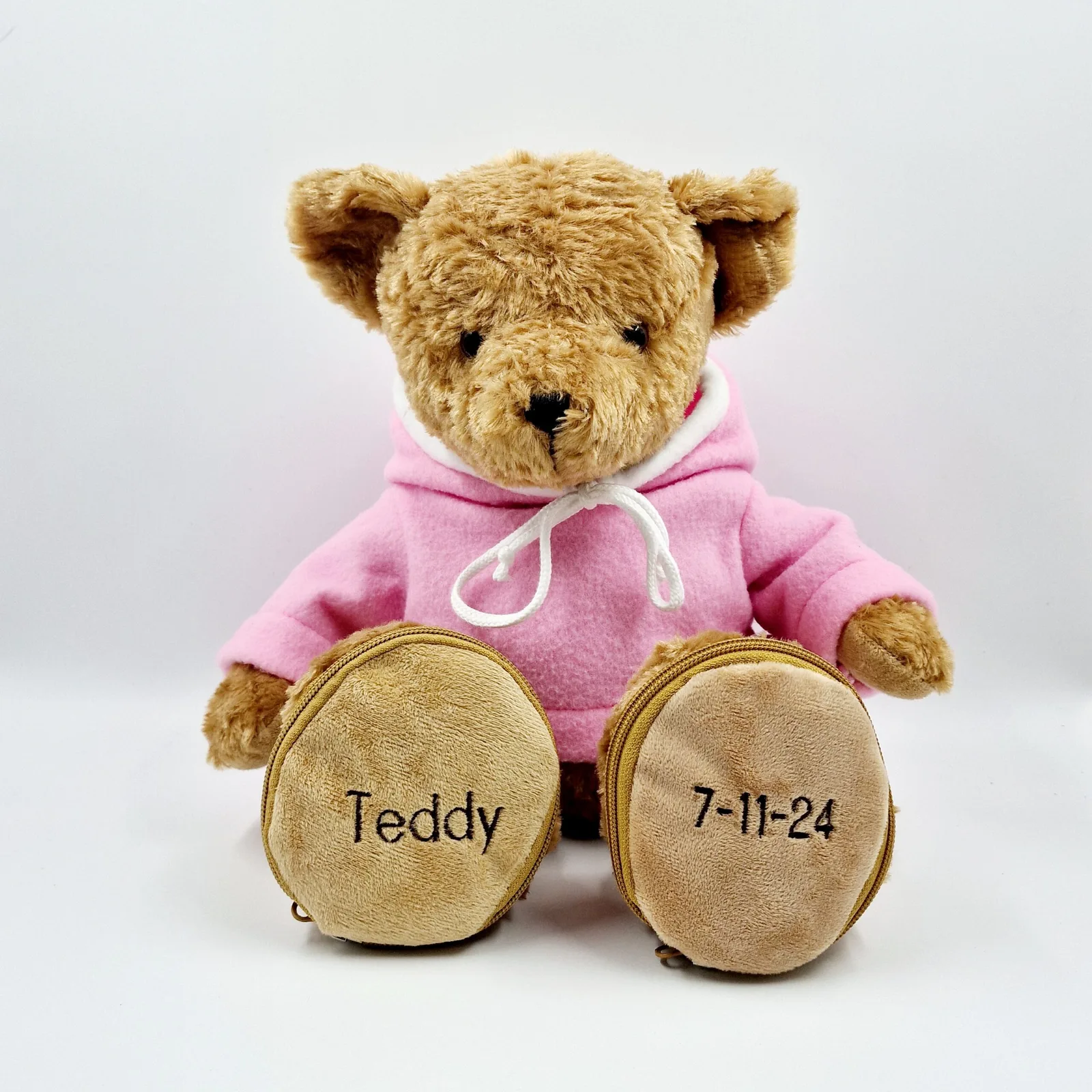 Ours en peluche avec sweat à capuche rose